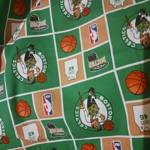 Boston Celtic Patchwork Print Logo NBA Prop Official fabric sold by the 1/2 yard - Picture 2 of 3